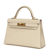Hermes Special Order (HSS) Kelly Sellier 20 Craie Verso Epsom Gold Hardware - Thumbnail View 5
