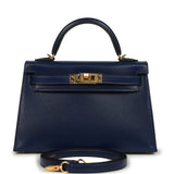Hermes Kelly Sellier 20 Bleu Saphir Box Gold Hardware - Thumbnail View 1