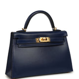 Hermes Kelly Sellier 20 Bleu Saphir Box Gold Hardware - Thumbnail View 2