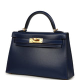 Hermes Kelly Sellier 20 Bleu Saphir Box Gold Hardware - Thumbnail View 5