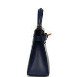 Hermes Kelly Sellier 20 Bleu Saphir Box Gold Hardware - Thumbnail View 3