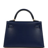 Hermes Kelly Sellier 20 Bleu Saphir Box Gold Hardware - Thumbnail View 4