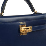 Hermes Kelly Sellier 20 Bleu Saphir Box Gold Hardware - Thumbnail View 7