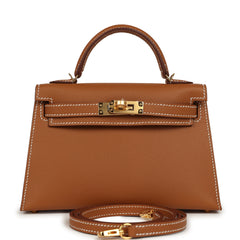 Hermes Kelly Sellier 20 Gold Epsom Gold Hardware
