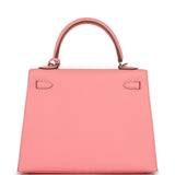 Hermes Kelly Sellier 25 Rose Confetti Epsom Palladium Hardware - Thumbnail View 4