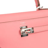 Hermes Kelly Sellier 25 Rose Confetti Epsom Palladium Hardware - Thumbnail View 7