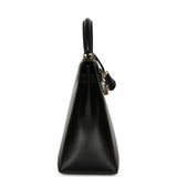 Vintage Hermes Kelly Sellier 32 Black Box Gold Hardware - Thumbnail View 3