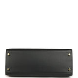 Pre-owned Hermes Kelly Sellier 28 Black Sombrero Gold Hardware - Thumbnail View 6