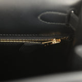 Pre-owned Hermes Kelly Sellier 28 Black Sombrero Gold Hardware - Thumbnail View 9