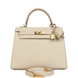 Hermes Kelly Sellier 25 Craie Epsom Gold Hardware - Thumbnail View 1