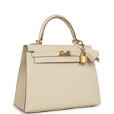 Hermes Kelly Sellier 25 Craie Epsom Gold Hardware - Thumbnail View 2