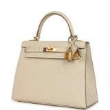 Hermes Kelly Sellier 25 Craie Epsom Gold Hardware - Thumbnail View 5