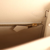 Hermes Kelly Sellier 25 Craie Epsom Gold Hardware - Thumbnail View 9