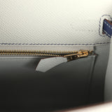 Hermes Special Order (HSS) Kelly Sellier 25 Bleu Glacier and Bleu Saphir Epsom Gold Hardware - Thumbnail View 8