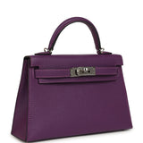 Pre-owned Hermes Kelly Sellier 20 Violet Verso Chevre Mysore Palladium Hardware - Thumbnail View 2