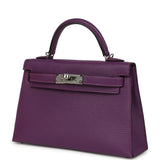 Pre-owned Hermes Kelly Sellier 20 Violet Verso Chevre Mysore Palladium Hardware - Thumbnail View 5