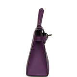 Pre-owned Hermes Kelly Sellier 20 Violet Verso Chevre Mysore Palladium Hardware - Thumbnail View 3