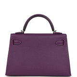 Pre-owned Hermes Kelly Sellier 20 Violet Verso Chevre Mysore Palladium Hardware - Thumbnail View 4
