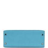 Pre-owned Hermes Kelly Sellier 28 Bleu Du Nord Epsom Gold Hardware - Thumbnail View 6