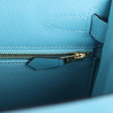 Pre-owned Hermes Kelly Sellier 28 Bleu Du Nord Epsom Gold Hardware - Thumbnail View 8
