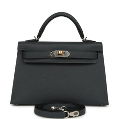 Hermes Kelly Sellier 20 Gris Misty Epsom Electrum Hardware