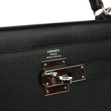 Pre-owned Hermes Kelly Sellier 28 Black Epsom Palladium Hardware - Thumbnail View 7