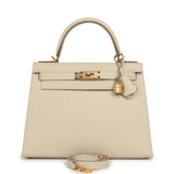 Hermes Kelly Sellier 28 Craie Epsom Gold Hardware - Thumbnail View 1