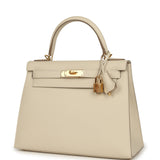 Hermes Kelly Sellier 28 Craie Epsom Gold Hardware - Thumbnail View 5