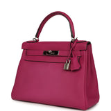 Pre-owned Hermes Kelly Retourne 28 Rose Poupre Togo Palladium Hardware - Thumbnail View 5