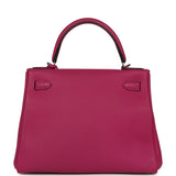 Pre-owned Hermes Kelly Retourne 28 Rose Poupre Togo Palladium Hardware - Thumbnail View 4