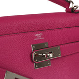 Pre-owned Hermes Kelly Retourne 28 Rose Poupre Togo Palladium Hardware - Thumbnail View 7