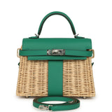 Hermes Mini Picnic Kelly 20 Vert Vertigo Swift Palladium Hardware - Thumbnail View 1