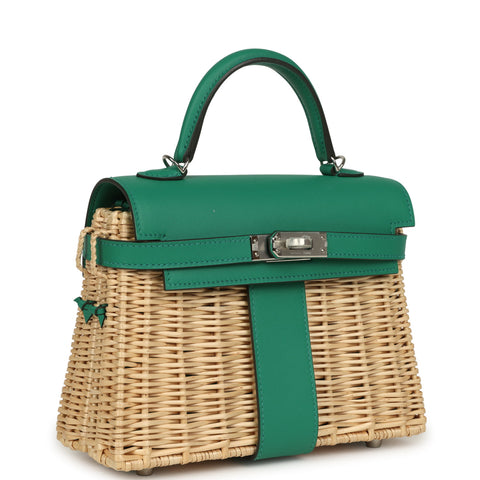 Hermes Mini Picnic Kelly 20 Vert Vertigo Swift Palladium Hardware