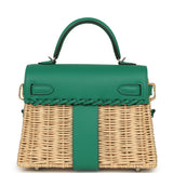 Hermes Mini Picnic Kelly 20 Vert Vertigo Swift Palladium Hardware - Thumbnail View 4