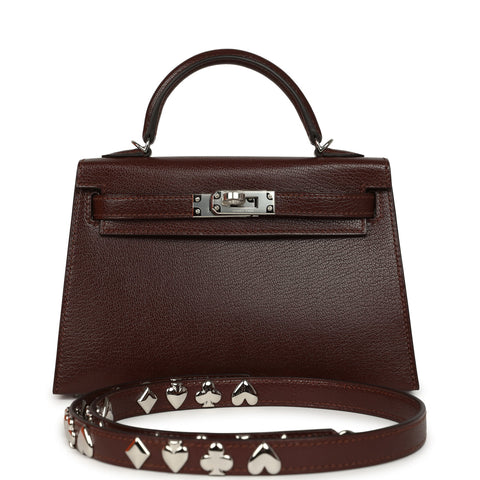 Hermes "Clou De Coeur" Kelly Sellier 20 Terre Chevre Chamkila Palladium Hardware