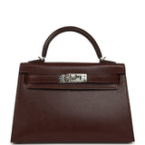 Hermes "Clou De Coeur" Kelly Sellier 20 Terre Chevre Chamkila Palladium Hardware - Thumbnail View 2