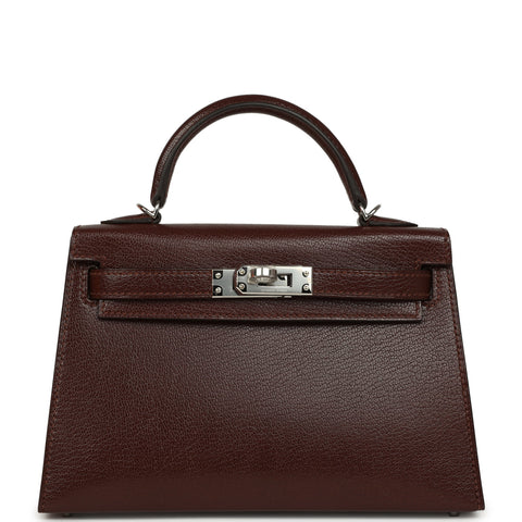 Hermes "Clou De Coeur" Kelly Sellier 20 Terre Chevre Chamkila Palladium Hardware