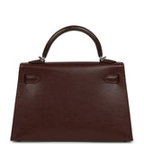 Hermes "Clou De Coeur" Kelly Sellier 20 Terre Chevre Chamkila Palladium Hardware - Thumbnail View 5