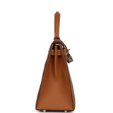 Pre-owned Hermes Kelly Sellier 28 Gold Epsom Palladium Hardware - Thumbnail View 3