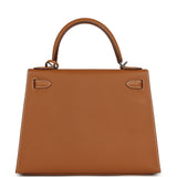 Pre-owned Hermes Kelly Sellier 28 Gold Epsom Palladium Hardware - Thumbnail View 4
