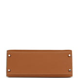 Pre-owned Hermes Kelly Sellier 28 Gold Epsom Palladium Hardware - Thumbnail View 6