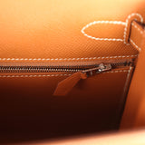 Pre-owned Hermes Kelly Sellier 28 Gold Epsom Palladium Hardware - Thumbnail View 9