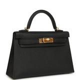 Hermes Kelly Sellier 20 Black Epsom Gold Hardware - Thumbnail View 2