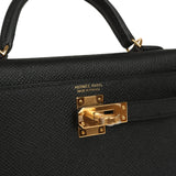 Hermes Kelly Sellier 20 Black Epsom Gold Hardware - Thumbnail View 7