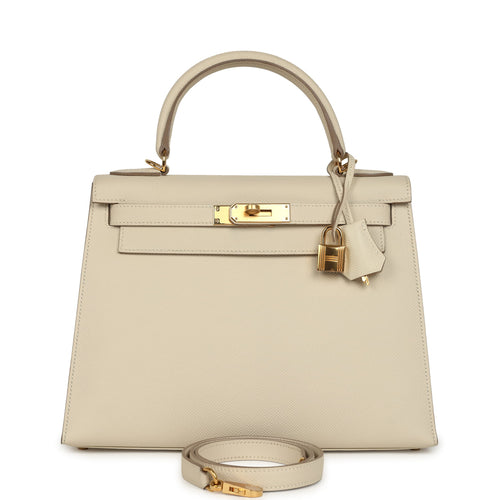 Hermes Kelly Sellier 28 Craie Epsom Gold Hardware