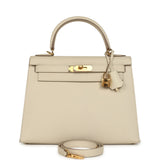 Hermes Kelly Sellier 28 Craie Epsom Gold Hardware - Thumbnail View 1