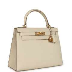 Hermes Kelly Sellier 28 Craie Epsom Gold Hardware