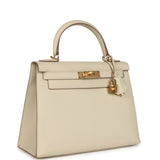 Hermes Kelly Sellier 28 Craie Epsom Gold Hardware - Thumbnail View 2