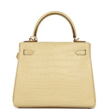 Hermes Kelly Retourne 25 Vanille Matte Alligator Gold Hardware - Thumbnail View 4