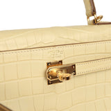 Hermes Kelly Retourne 25 Vanille Matte Alligator Gold Hardware - Thumbnail View 7